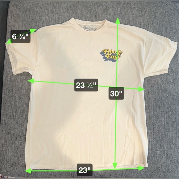 FREE & EASY DON'T TRIP MALIBU DROP SHADOW VANILLA PASTEL T-SHIRT XL - Picture 3 of 7